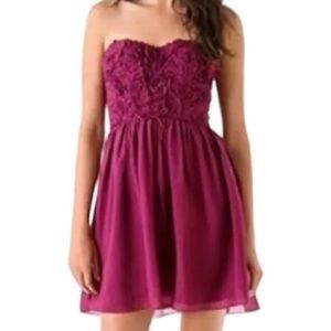 Rebecca Taylor magenta strapless mini dress - perfect condition